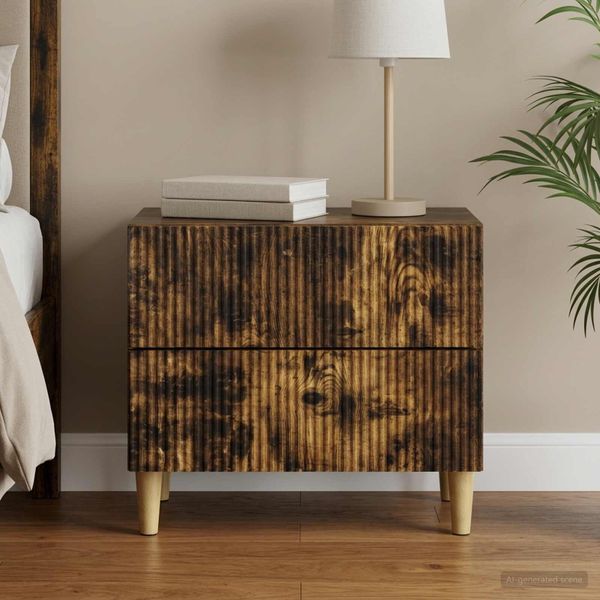 vidaXL Nočný stolík Dymový dub 62 x 34,5 x 48 cm Kompozitné drevo
