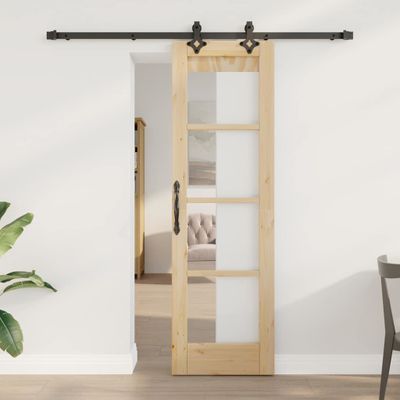 vidaXL Posuvné dvere ORKDAL Prírodná a čierna 61 x 198,5 cm