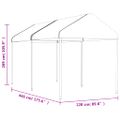 vidaXL Altánok so strechou, biely 4,46x2,28x2,69 m, polyetylén