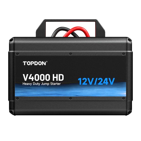 TOPDON Car Jump Starter V4000 HD/3000A (24V)/4000A (12V)/24000mAh/16l benzín/16l diesel/ LED svetlo |