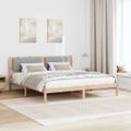 vidaXL Rám postele Svetlosivá 200 x 200 cm Masívne borovicové drevo