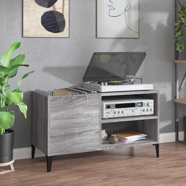 vidaXL Skrinka na platne sivá sonoma 84,5x38x48 cm kompozitné drevo