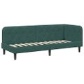 vidaXL Rohový rám postele Tmavozelená 80 x 200 cm Zamat