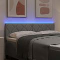 vidaXL LED hlavová doska Svetlosivá látka