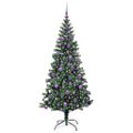 vidaXL Umelý predsvietený vianočný stromček Zelená 180 cm PVC a kov