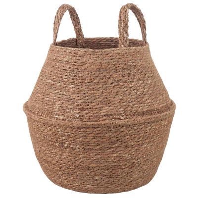 vidaXL Kvetináč s uchami Prírodná Ø 22 x 20 cm 100% Morská tráva