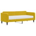 vidaXL Denná posteľ s matracom žltá 90x200 cm zamat