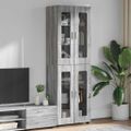 vidaXL Highboard FLORIN 60 x 35 x 182 cm Sivý Sonoma Kompozitné drevo