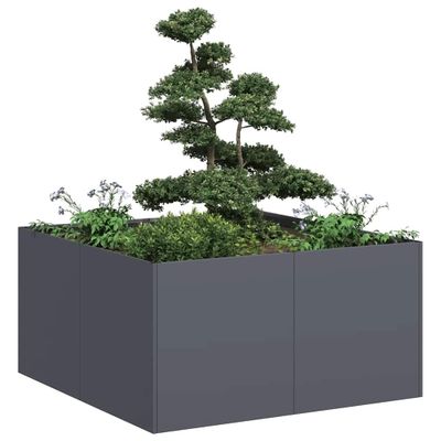 vidaXL kvetináč antracit 80x80x40 cm Oceľ valcovaná za studena