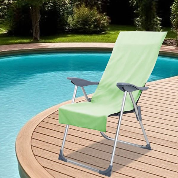 vidaXL Vonkajšie uteráky na stoličky 2 pcs Zelená 130 x 60 cm