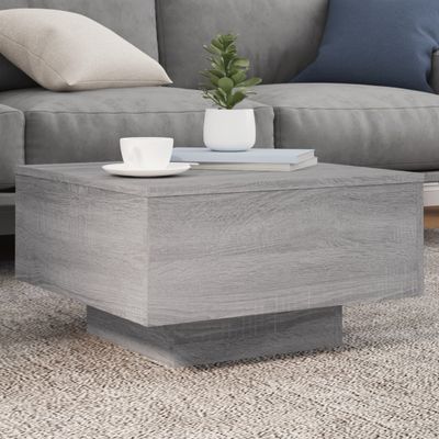 vidaXL Konferenčný stolík s LED svetlami sivý sonoma 55x55x31 cm