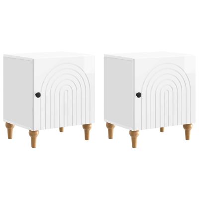 vidaXL Nočný stolík 2 pcs Biela s vysokým leskom 43 x 34,5 x 50 cm