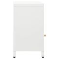 vidaXL Nočný stolík biely 40x30x54,5 cm oceľ a sklo