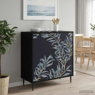 vidaXL Servírovacia skriňa DOKKUM Čierny dub 69 x 33 x 76 cm