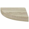 vidaXL Plávajúce rohové police 2 ks, dubové 25x25x3,8 cm, MDF
