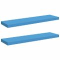 vidaXL Plávajúce nástenné police 2 ks, modrá 90x23,5x3,8 cm, MDF