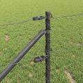 vidaXL Hexagonálny plot s stĺpom 10 x 0,6 m PVC potiahnutá oceľ Sivá