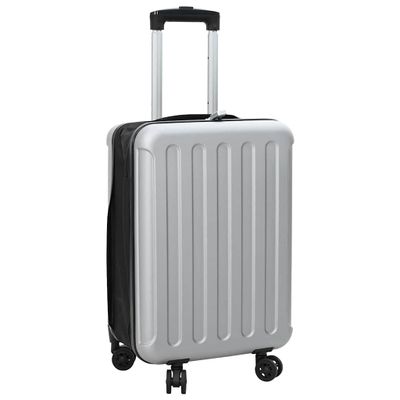 vidaXL Kufor so zámkom Strieborná 34 x 23 x 55.5 cm ABS plast