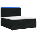 vidaXL LED boxspring posteľ s matracom Čierna 200 x 200 cm Látka