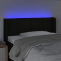 vidaXL Čelo postele s LED čierne 103x16x78/88 cm látka