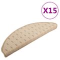 vidaXL Kobercové nášľapy na schody 15 ks sivo-hnedé 65x21x4 cm