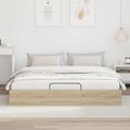 vidaXL Otomanový posteľný rám s úložiskom Sonoma dub 203 x 160 x 25 cm