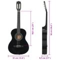 vidaXL 8dielna klasická gitarová sada pre začiatočníkov čierna 3/4 36"