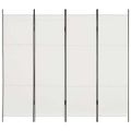 vidaXL 4-panelový paraván biely 200x180 cm