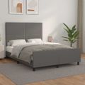 vidaXL Posteľný rám s čelom sivý 140x200 cm umelá koža
