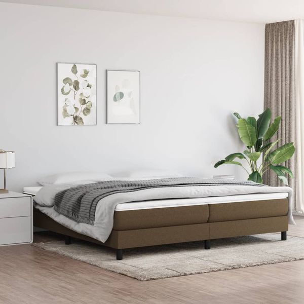 vidaXL Posteľný rám s boxspringom tmavohnedá 200x200 cm látka