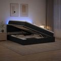 vidaXL LED úložná posteľ s matracom Čierna 140 x 190 cm Látka