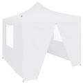 vidaXL Profesionálny skladací párty stan+4 steny 3x3 m, oceľ, biely