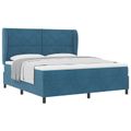 vidaXL Posteľ s pružinovým rámom Tmavomodrá 200 x 180 cm Zamat