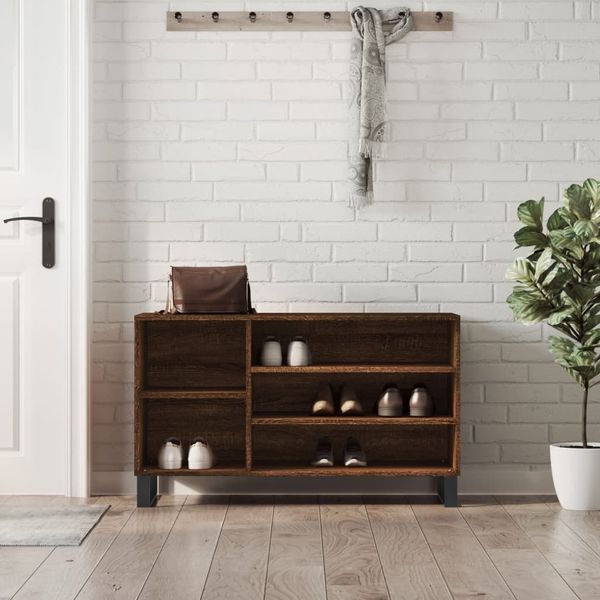 vidaXL Botník hnedý dub 102x36x60 cm spracované drevo