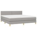 vidaXL Boxspring posteľ s matracom svetlosivá 100x200 cm látka