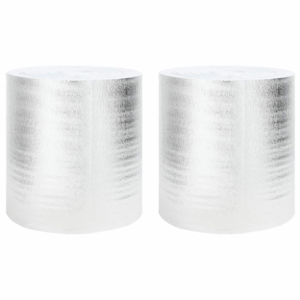 vidaXL Reflexná fólia za radiátor 2 pcs Strieborná 25 x 0,5 m