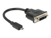 Video adaptér - 19 pin micro HDMI Type D samec na DVI-D samica - 20 cm - čierna