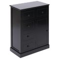 vidaXL Komoda s 10 zásuvkami čierna 113x30x79 cm drevená