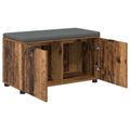 vidaXL Predsieňová lavica s vankúšom Staré drevo 80 x 38 x 46 cm