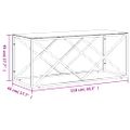 vidaXL Konferenčný stolík 110x45x45 cm nehrdzavejúca oceľ a sklo