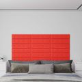 vidaXL Nástenné panely 12 ks červené 60x15 cm umelá koža 1,08 m²
