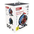 Predlžovací kábel EMOS P08550W na bubne 50 m / 4 zásuvky / modrý / PVC / 230 V / 1,5 mm2