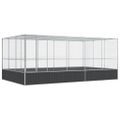 vidaXL Voliéra s nadstavcom strieborná 518x307x212 cm oceľ