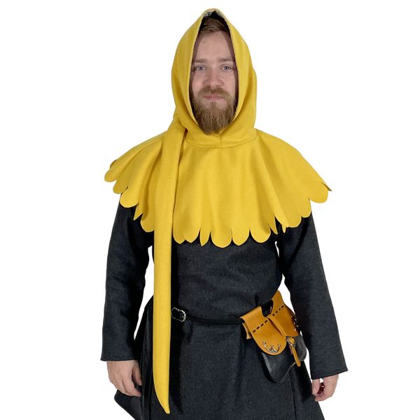 Stredoveká vlnená kápia - žltá
