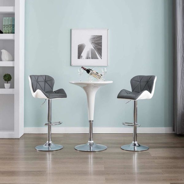 vidaXL Barová stolička 2 pcs Sivá 44 x 48 x 105,5 cm Umelá koža
