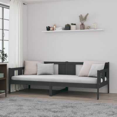 vidaXL Denná posteľ sivá masívna borovica 80x200 cm