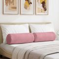 vidaXL Podložkové vankúše 2 pcs Ružová Ø 25 x 70 cm Kordúrová tkanina