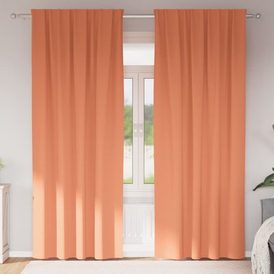 vidaXL Záclony na zatemnenie s krúžkami 2 pcs Tehlová 225 x 140 cm