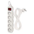 Predlžovací kábel 3 m / 5 zásuviek / s vypínačom / biely / PVC / 1,5 mm2