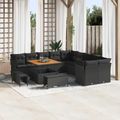 vidaXL Súprava záhradných pohoviek 13 ks Čierna polyratan